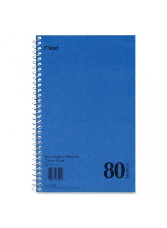  Notebook, 80 Sheets 6" x 9.50" - 1 Each White Paper- mea06544